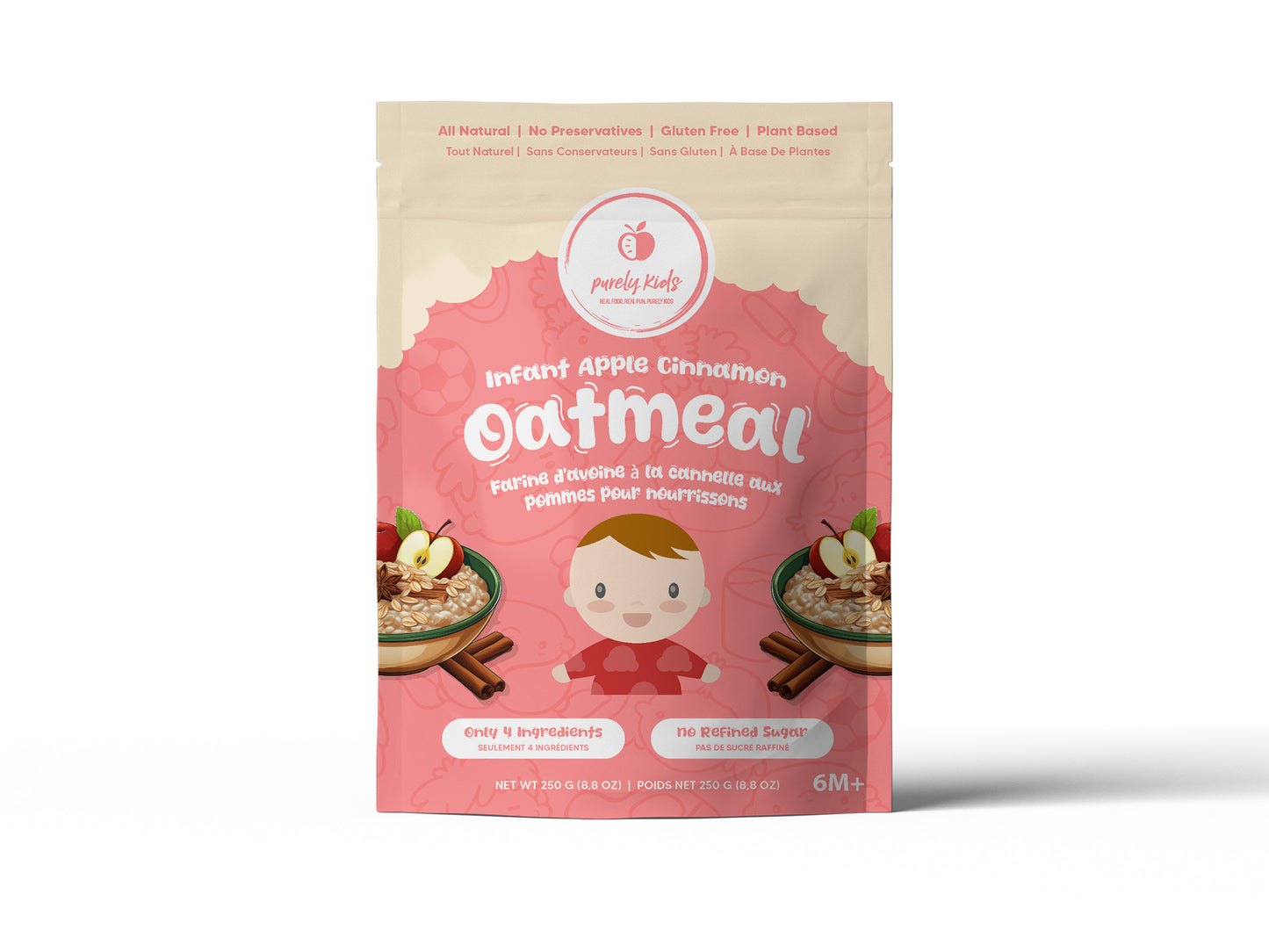 Purely Kids Apple Cinnamon Infant Oatmeal