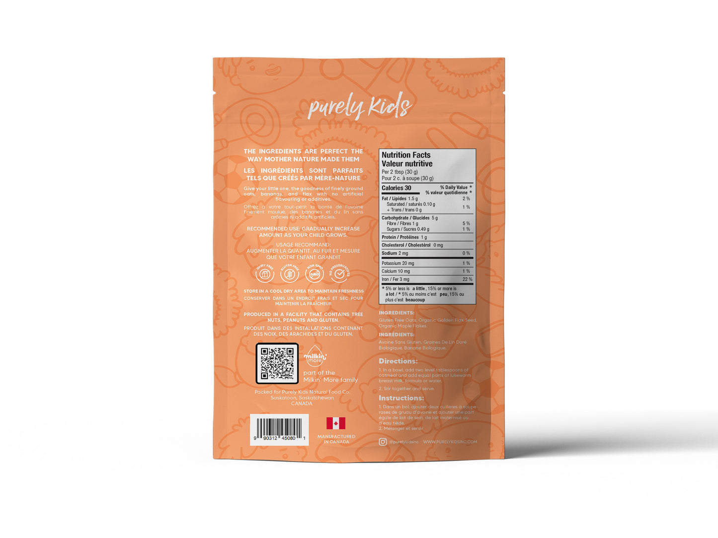 Purely Kids Maple Infant oatmeal