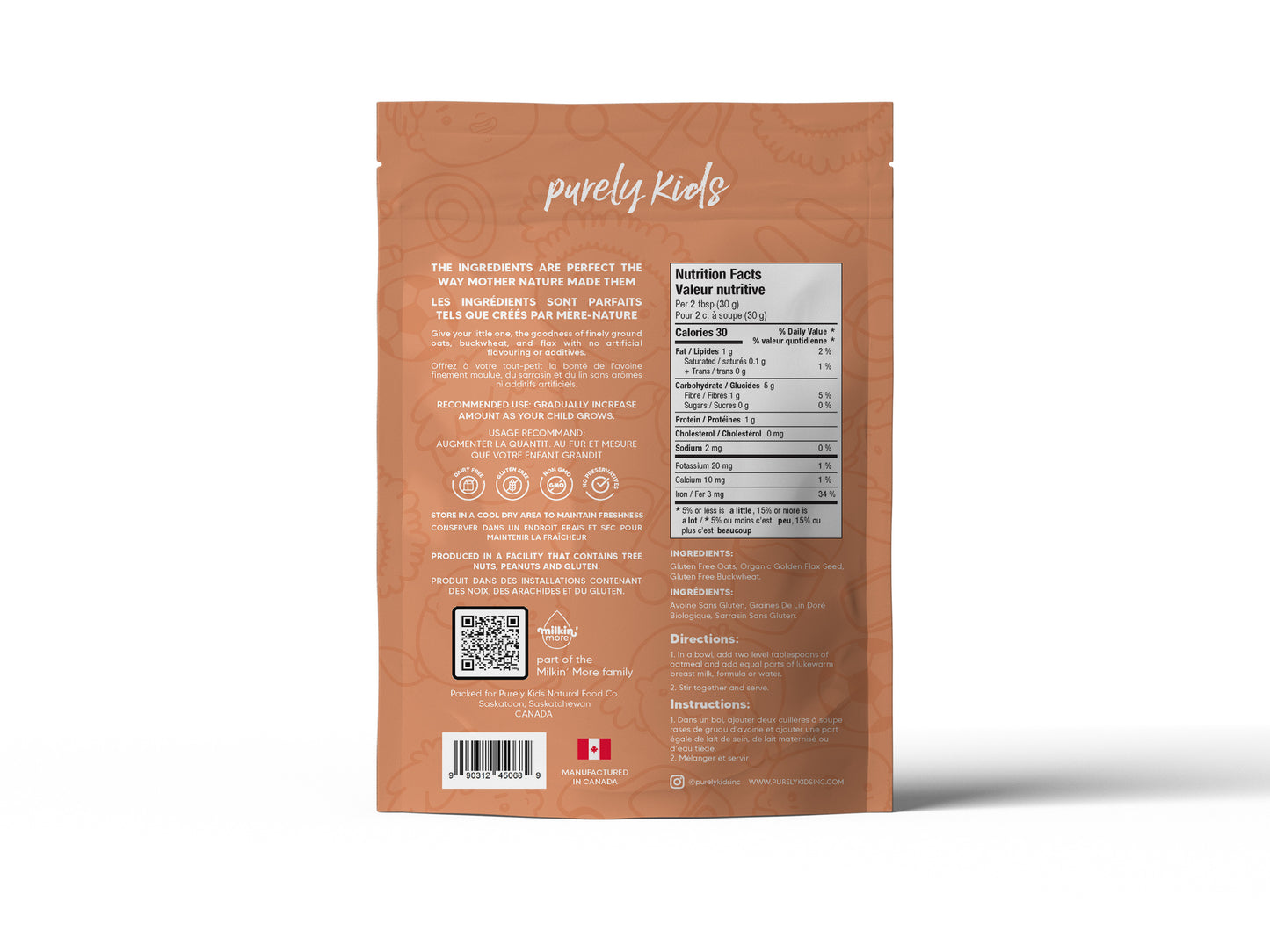 Purely Kids Infant Wholegrain Oatmeal